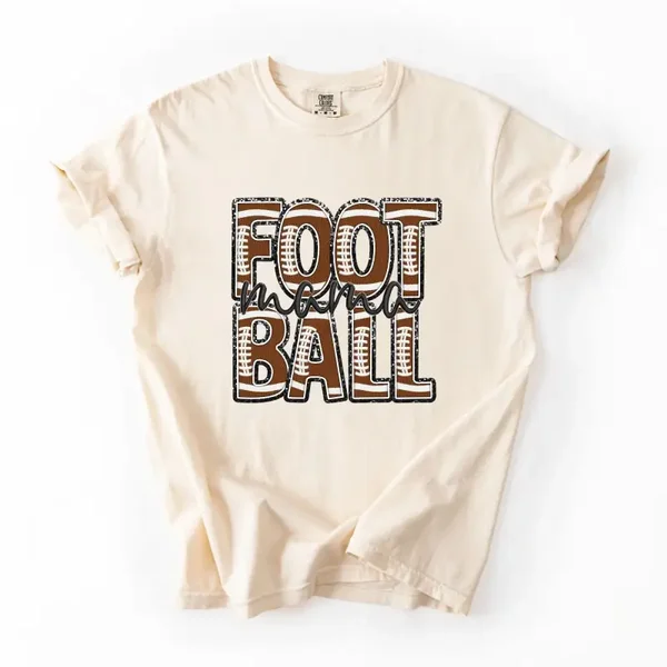 Glitter Outline Football Mama