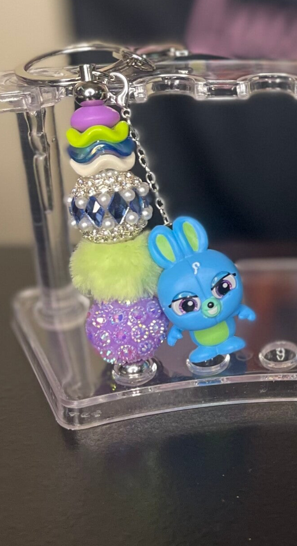 Beaded Keychain W/ Character Charm