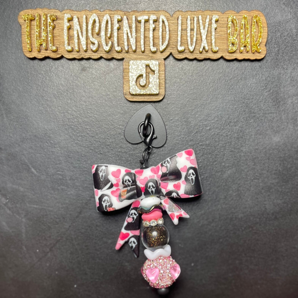 Beaded Phone Charm Ghost Bow