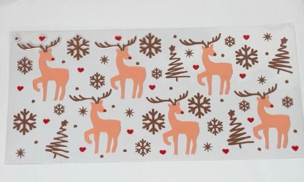 Reindeers & Snowflakes (orange&brown)