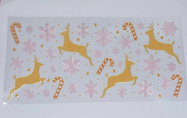 Candy Canes & Reindeer (orange)