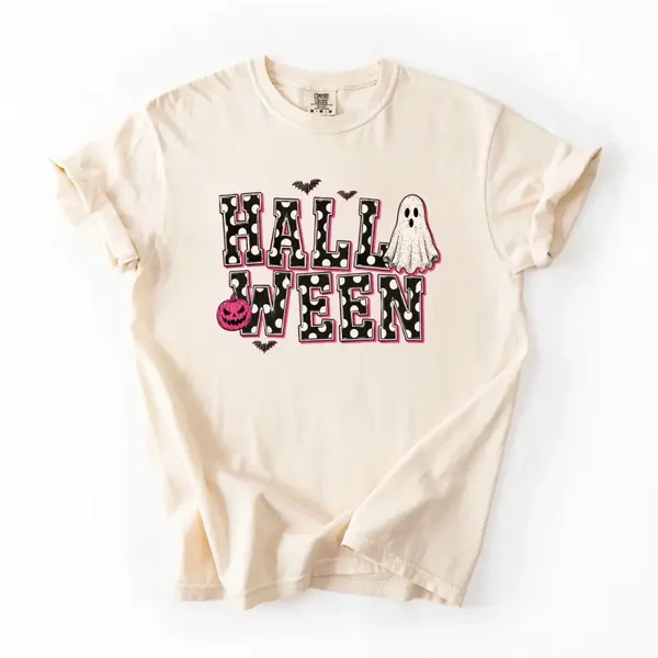Pink Outlined Polka Dotted Halloween