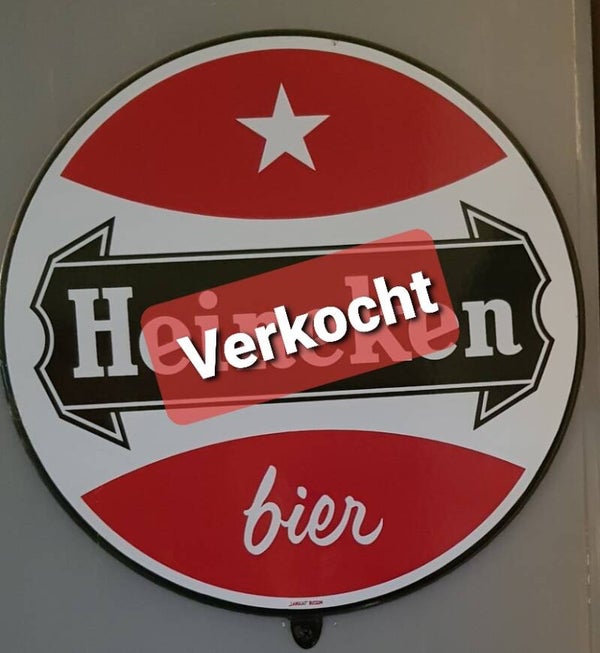 Emaille reclamebord Heineken bier