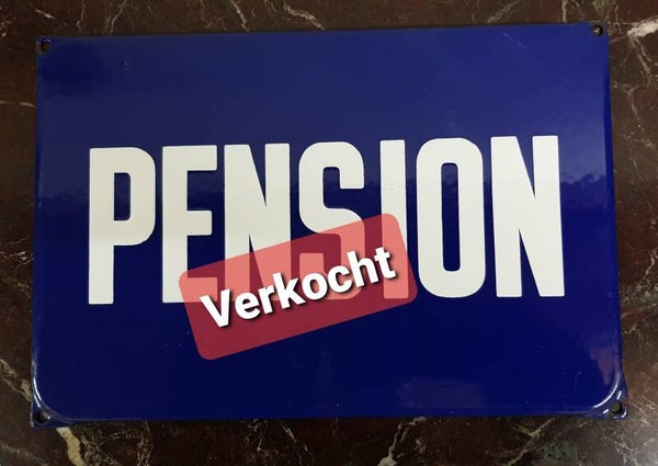 Emaille bord Pension