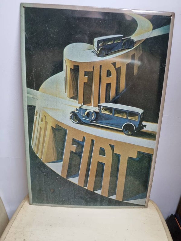 blikken reclamebord FIAT