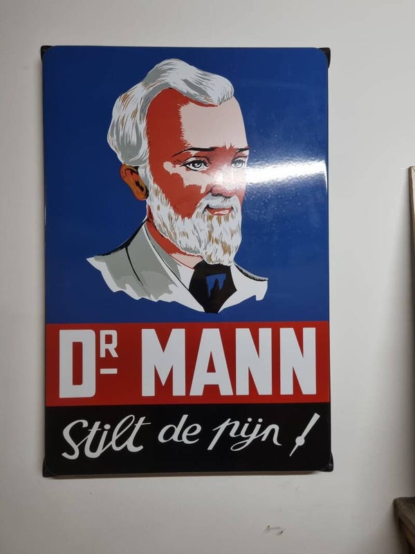 Emaille reclamebord Dr Mann stilt de pijn