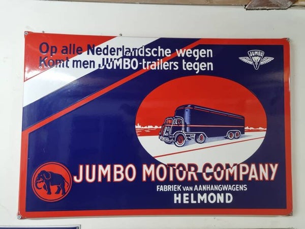 Emaille reclamebord Jumbo Motor Company Helmond