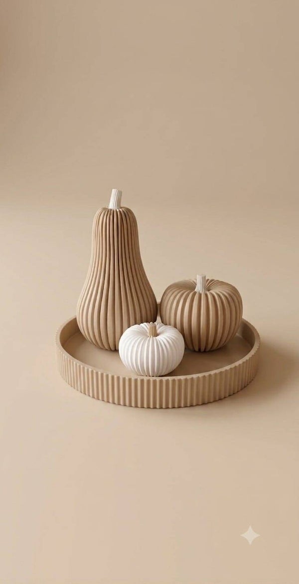 Dienblad met pompoenen