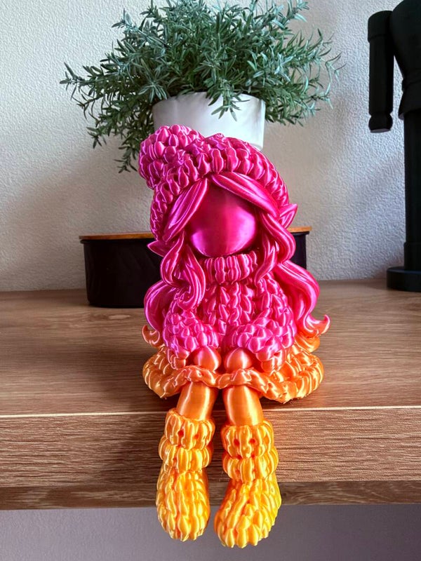 Wintermeisje met hangende benen