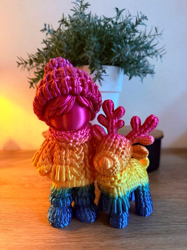 Winterjongen met rendier