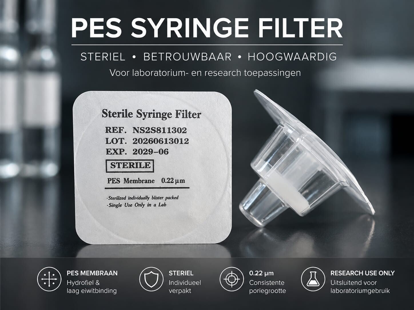 Steriele PES Syringe Filter 0.22 µm (13 mm)