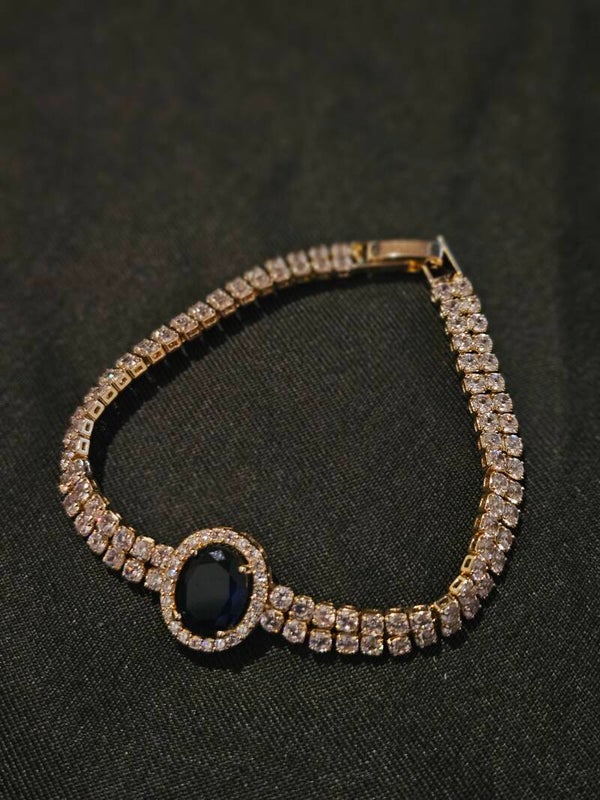 Blauwe diamant armband
