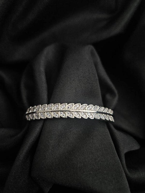 Stalen bloem armband