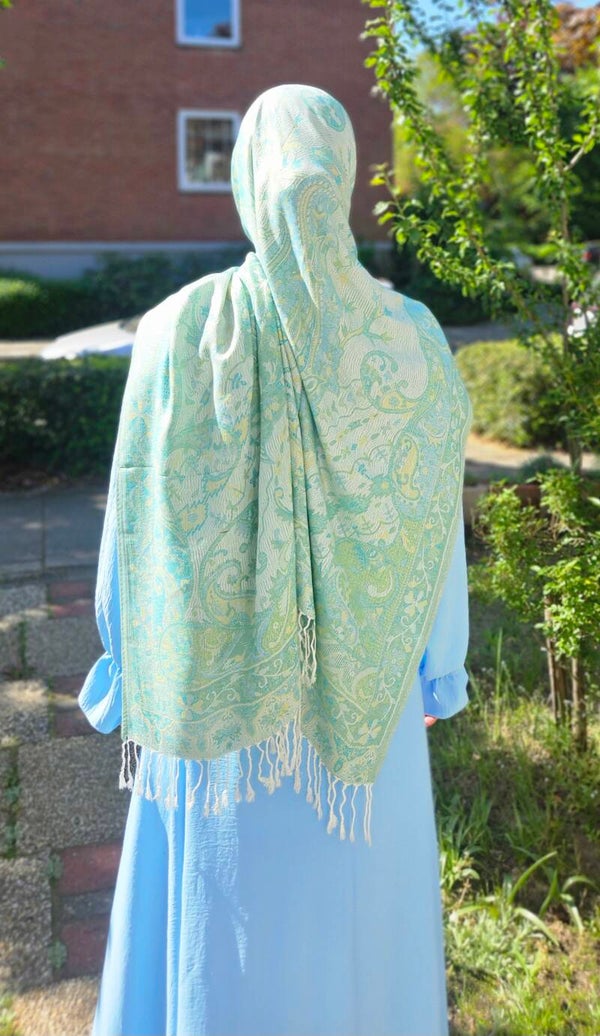 Mint groene pashmina