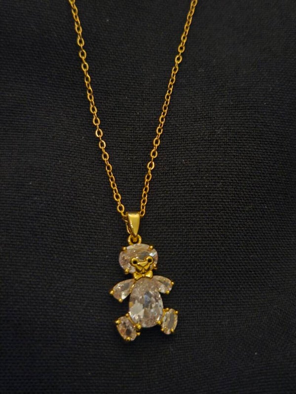 Diamanten beer ketting