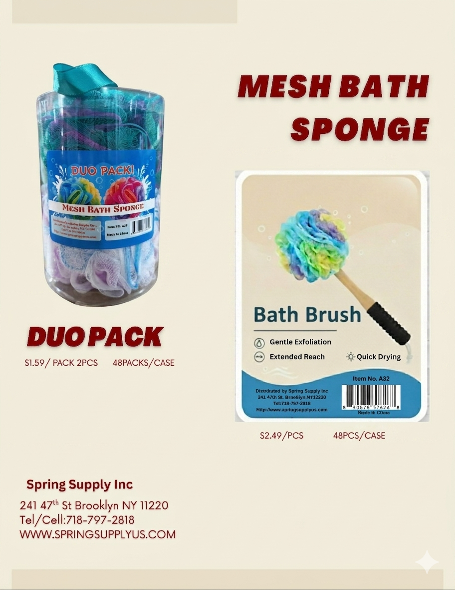 Mesh Bath Sponge Duo Pack