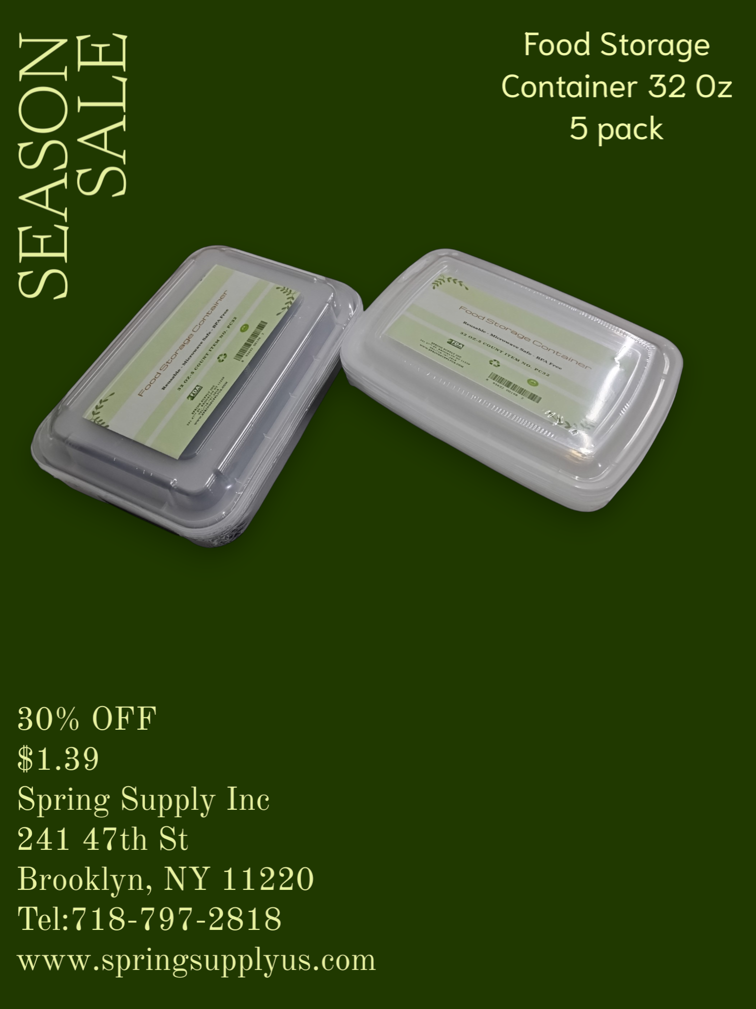 Food Storage Container 5 Pack