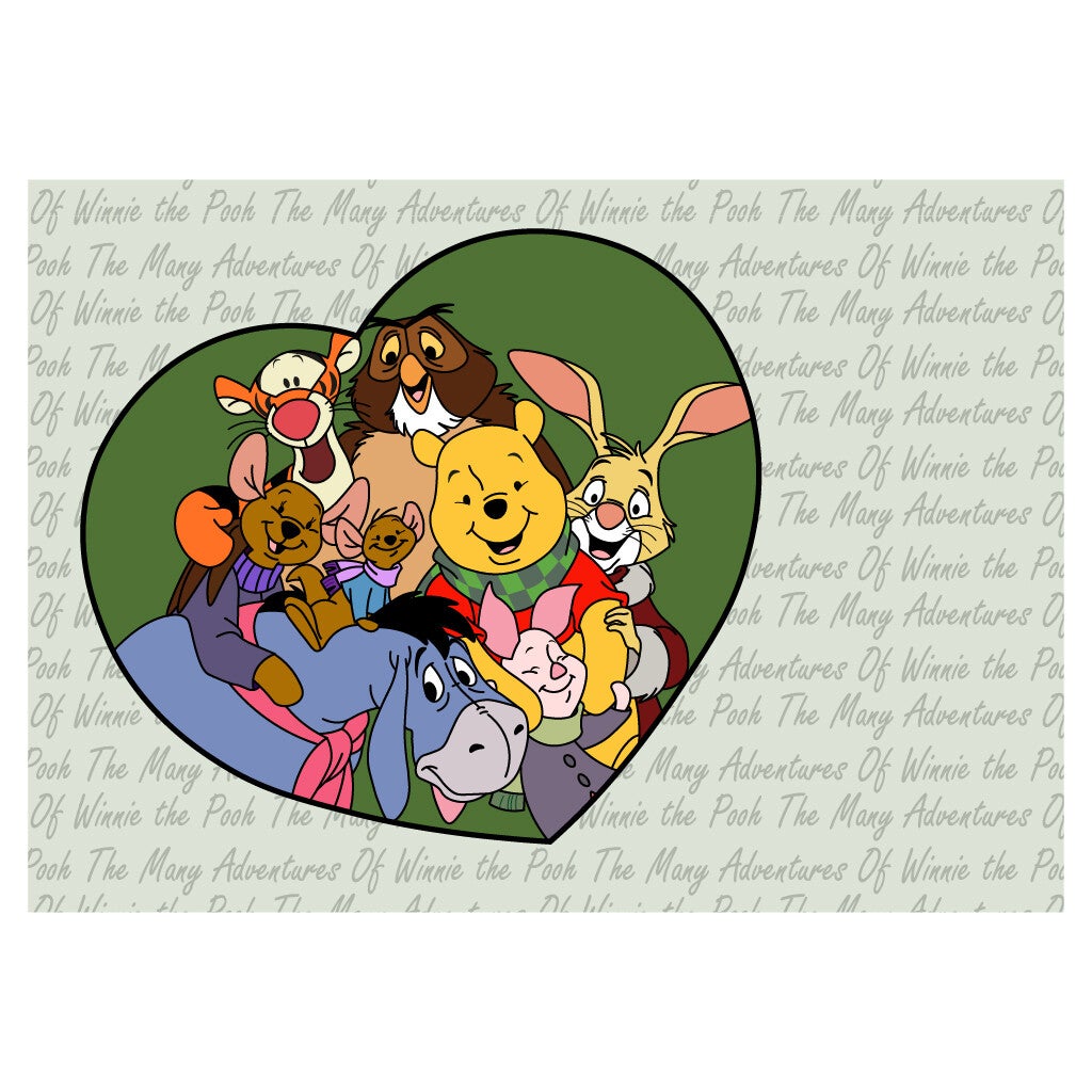 Winnie the Pooh Kerst Postcard