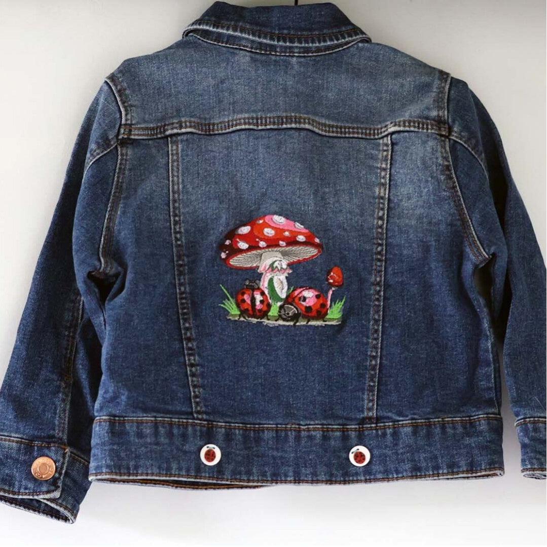 Geborduurd kinder spijkerjasje maat 98