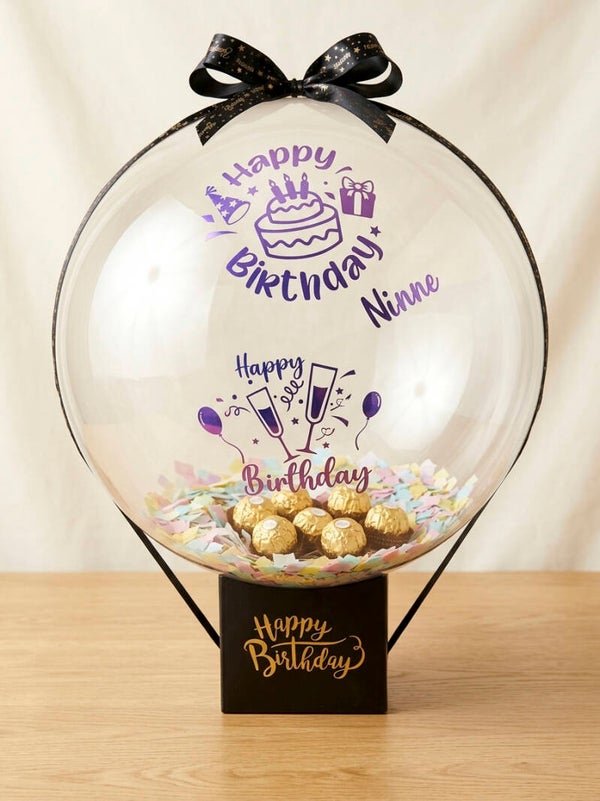 Custom Personalised Bubble Balloon Box – Gift & Celebration Centrepiece