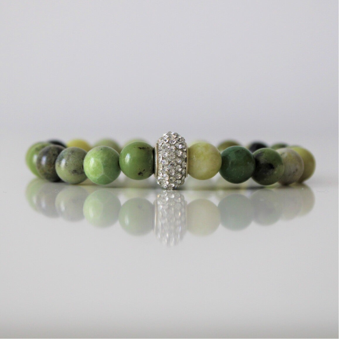 Bracelet en Chrysoprase Citron - Perles de 8 mm