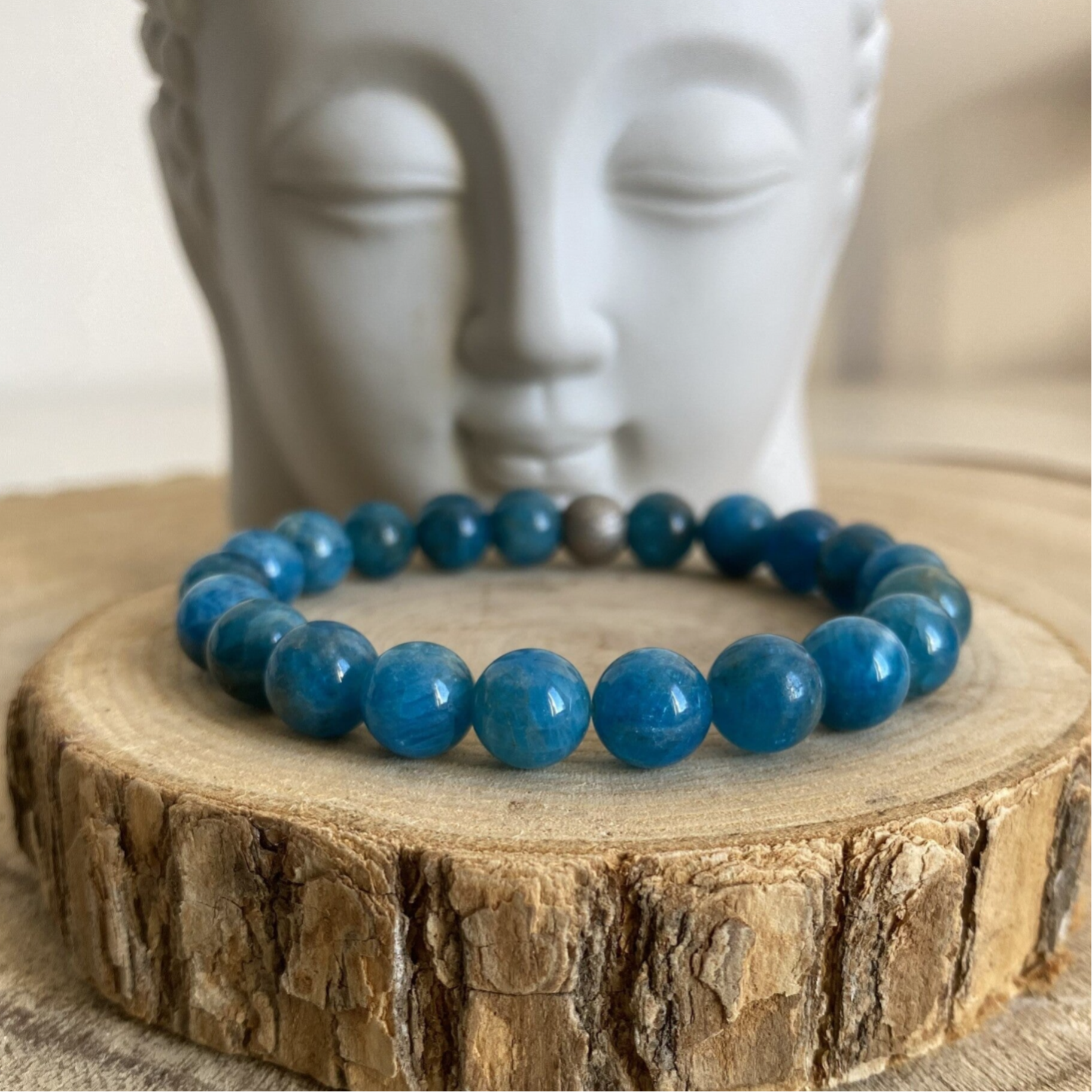 Bracelet Apatite bleue 8mm - Equilibre émotionnel
