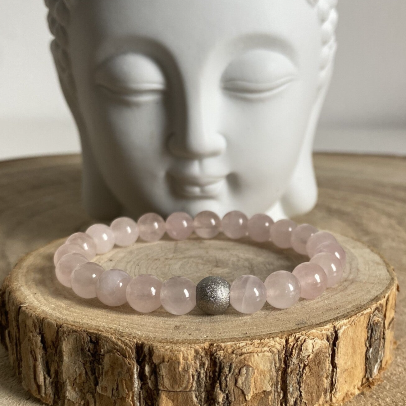 Bracelet en Quartz Rose 8mm - Amour & Douceur