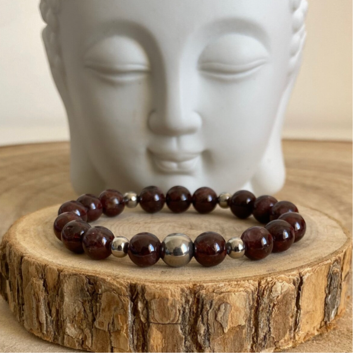 Bracelet en Grenat 8mm - Passion & Vitalité