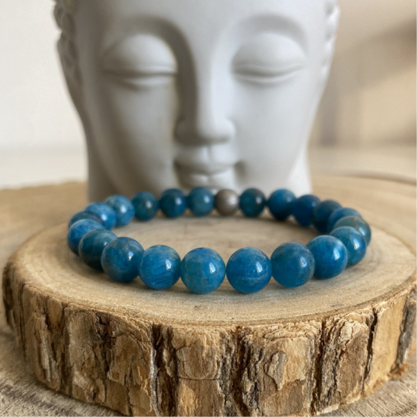 Bracelet Apatite bleue 8mm - Equilibre émotionnel