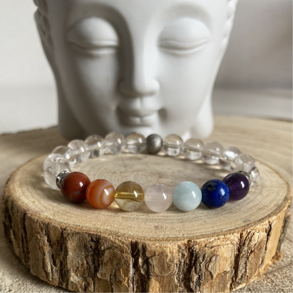 Bracelet "Equilibre des 7 Chakras" Perles de 8 mm