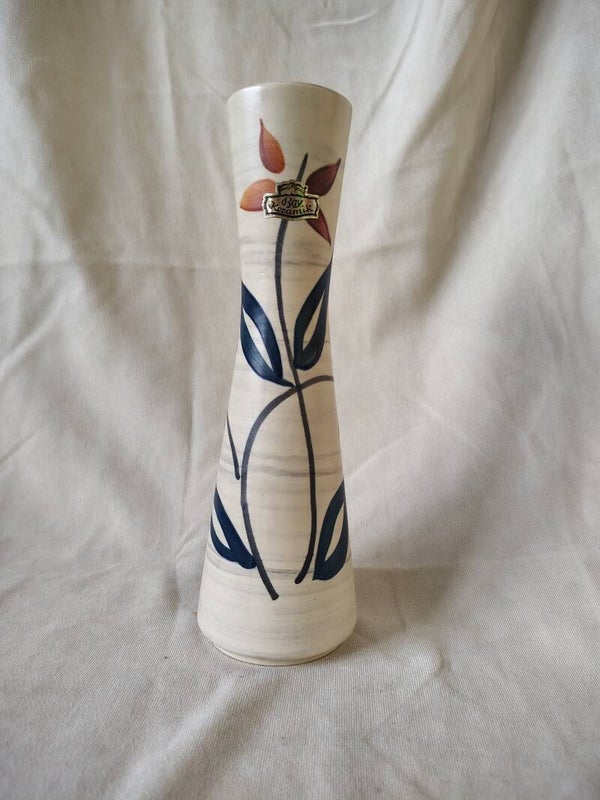 Vintage Bay Keramik West Germany Vaas 657-28 – Handbeschilderd Bloemendecor
