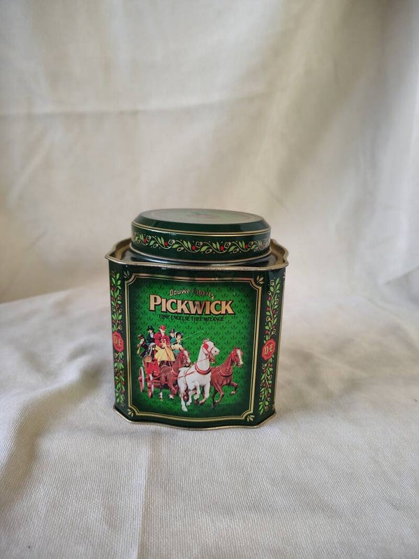 Vintage Pickwick Theeblik Douwe Egberts – Groen Decoratief Bewaarblik