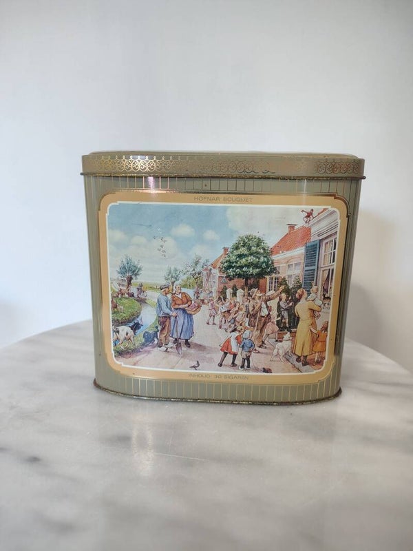 Nostalgisch Hofnar Bouquet sigarenblik – sfeervol vintage bewaarbli