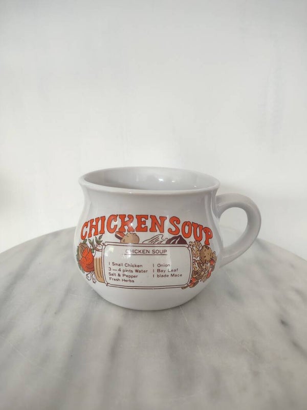 vintage chicken soup soepkom – retro keukenklassieker 🍲