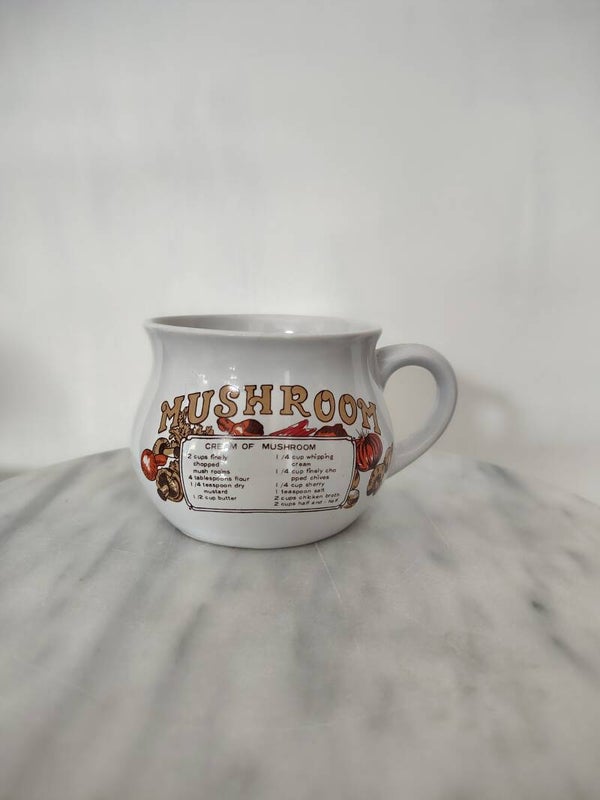 vintage mushroom soepkom – een retro favoriet voor iedere keuken