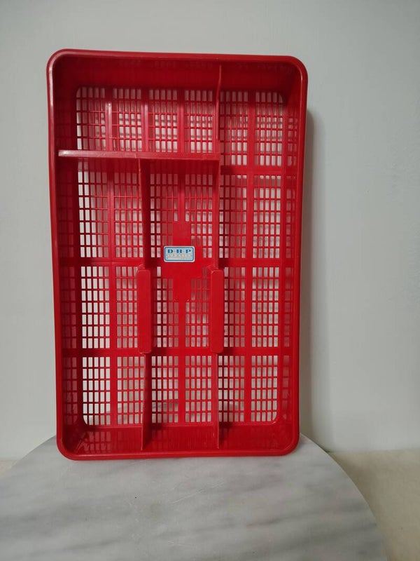 Vintage rode DBP bestekbak – Plastics Antwerp – echte retro keukenstijl