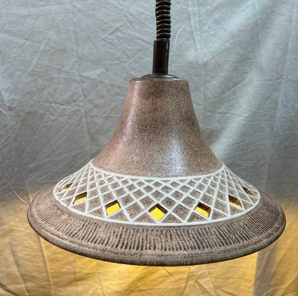 Vintage keramische hanglamp 70’s bruin