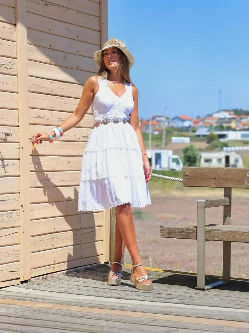 White cotton summer dress