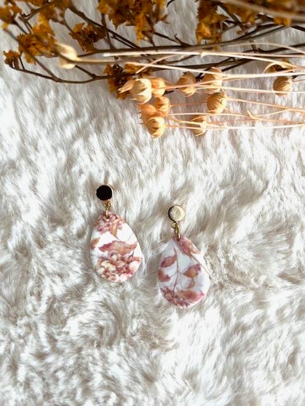 Lea bordeaux/terracotta bloemen