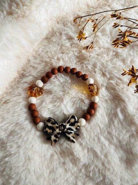 Kinderarmbandje leopard strik