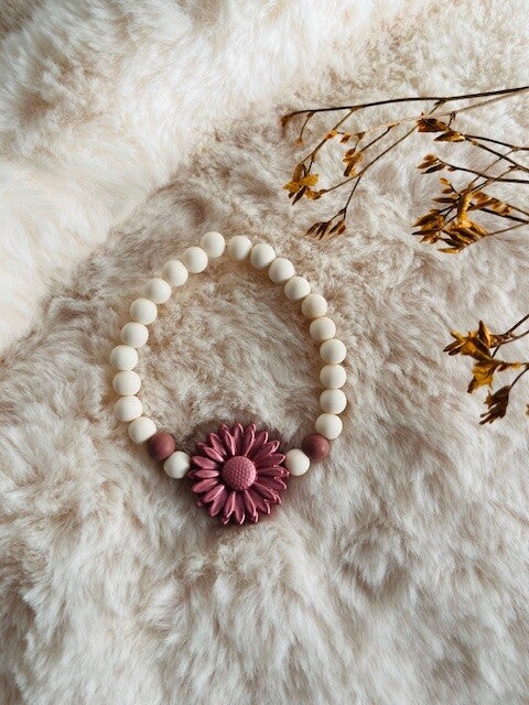 Kinderarmbandje roos bloem