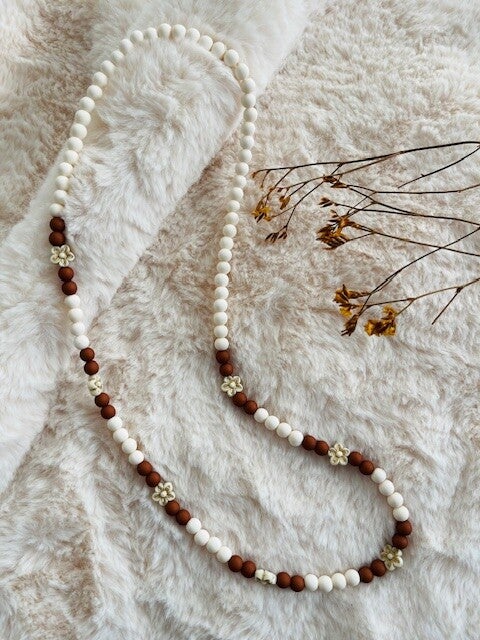 Kinderketting bruin bloem