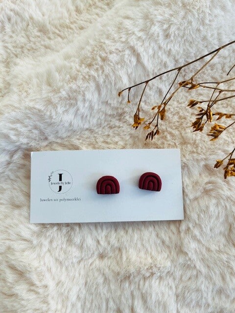 Kinderoorbel regenboog burgundy