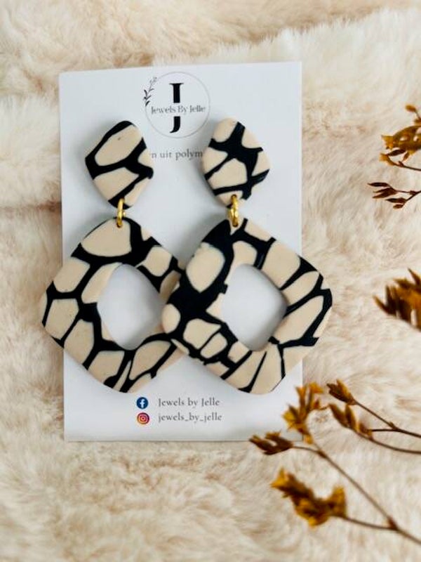 Dina zwart/beige