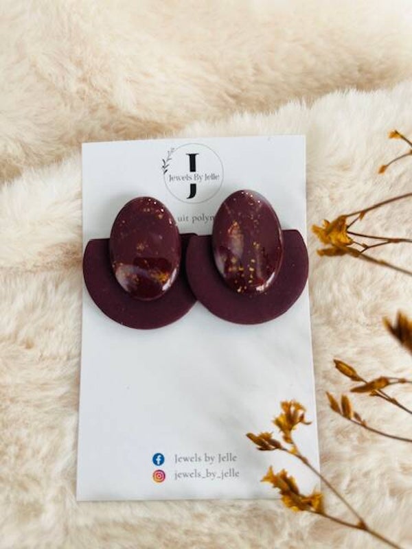 Isabelle donker burgundy/marmer