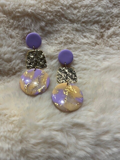 Zoë lila/perzik marmer