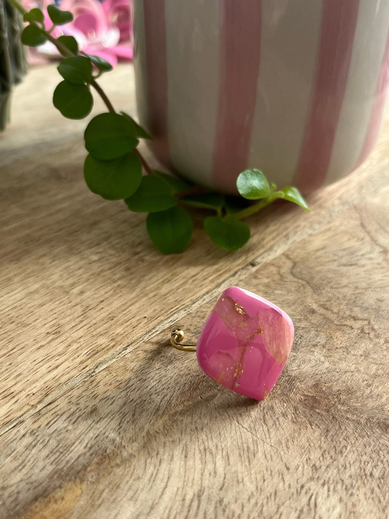 Ring roze marmer