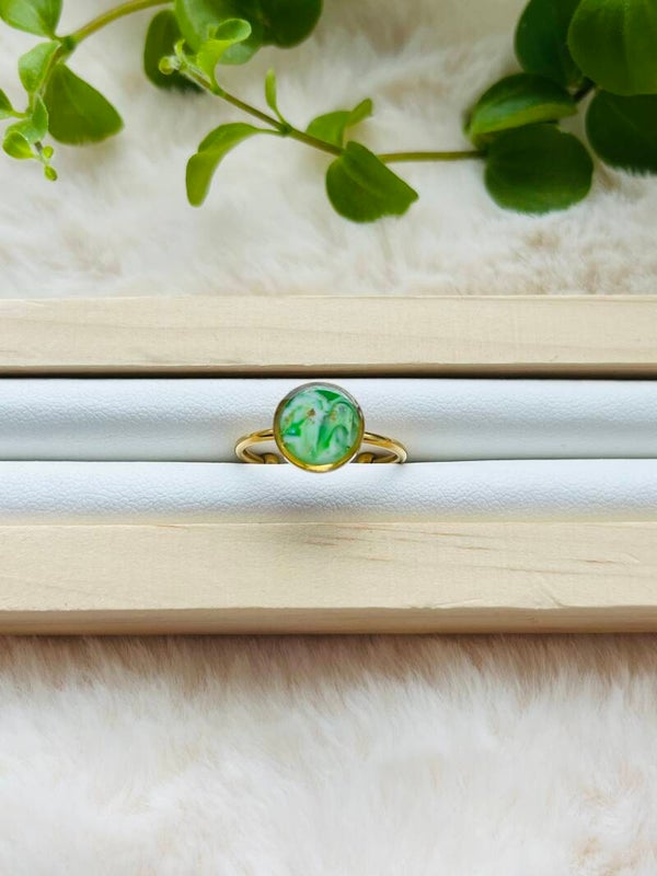 Ring groen marmer mini