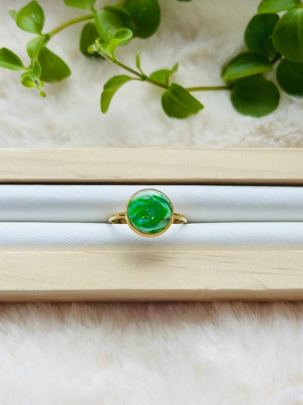 Ring groen marmer