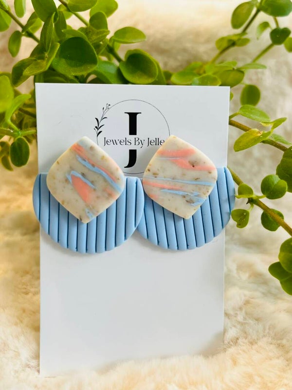 Isabelle lichtblauw/peach